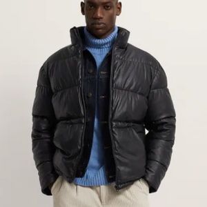 SOLD Zara Men’s Faux Leather Puffer Jacket